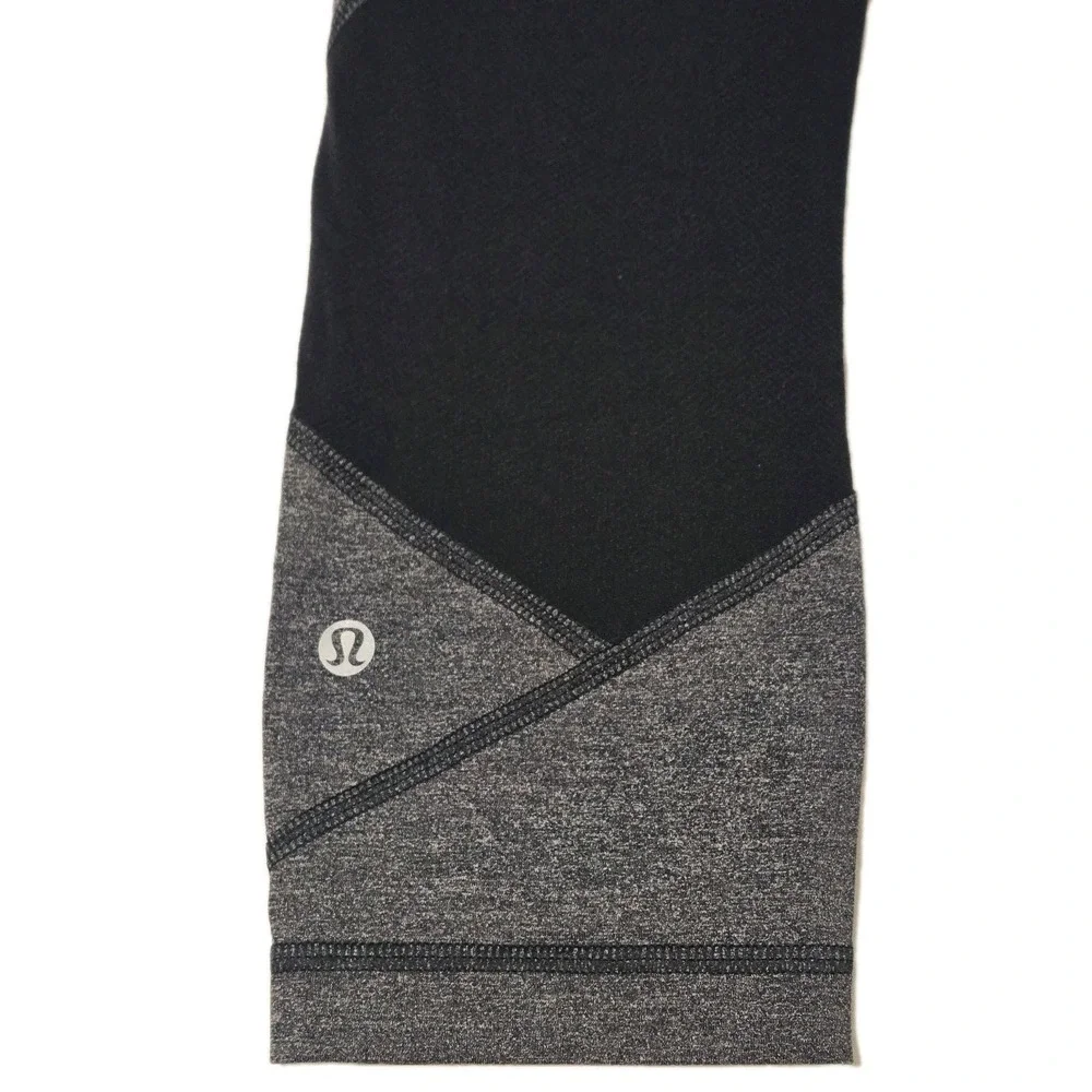 Lululemon Women's Pace Rival Crop Leggings Size 4, Heather Gray/Black